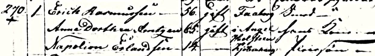 Napoleon.Erlandsen.1845.Denmark.Census