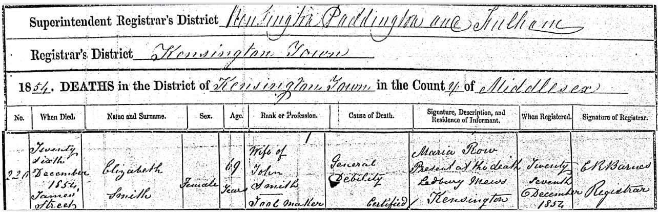 Eliz.Smith.Death.Cert.27.Dec.1854