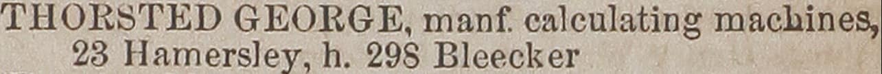 George.Thorested.23.Hamersley.1854.Trows.NYC.Trade.Dir