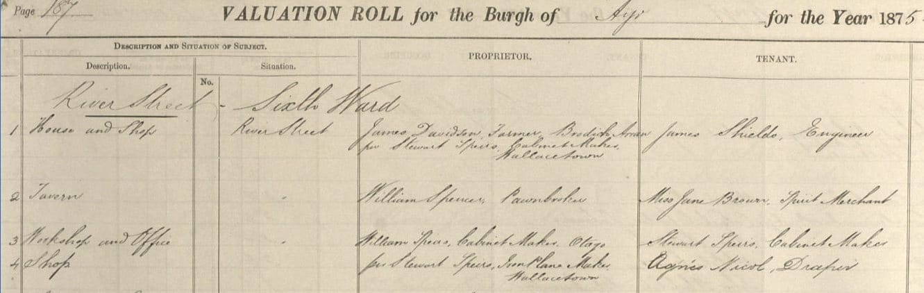 Stewart.Spiers.River.St.Valuation.Roll.1875