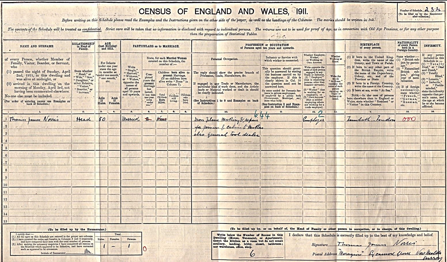 Thomas.Norris.II.1911.UK.Census
