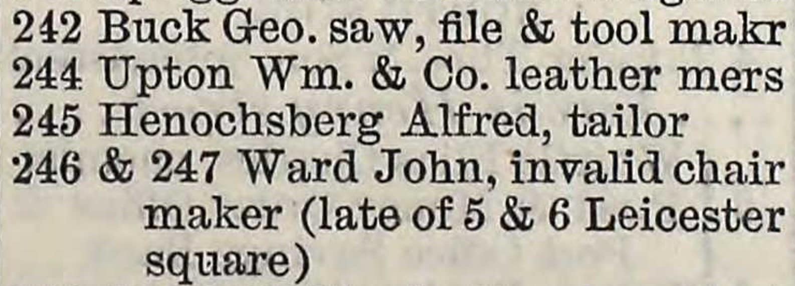 George.Buck.1881.London,PO.Dir.242
