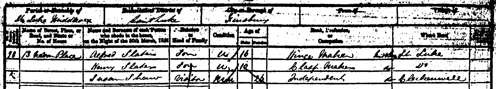 Henry.Slater.1851.UK.Census