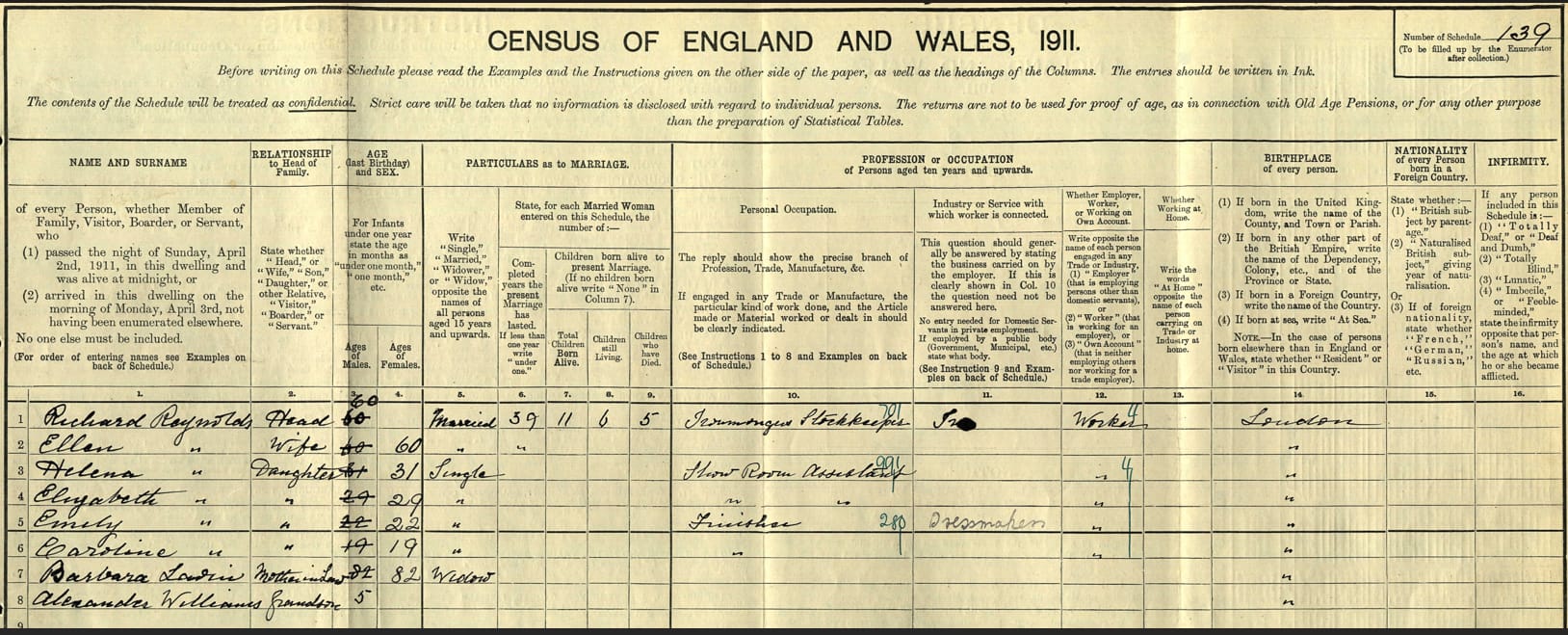 Richard.Reynolds.1911.UK.Census