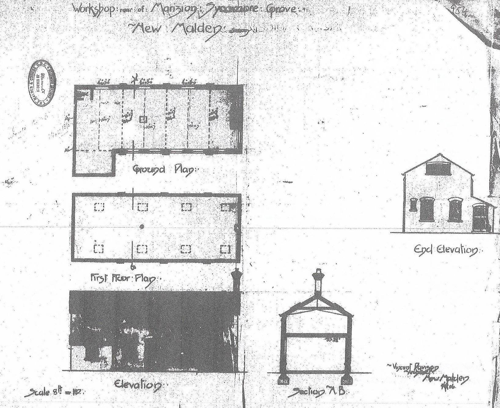 plan and elevations new shop new malden (2)