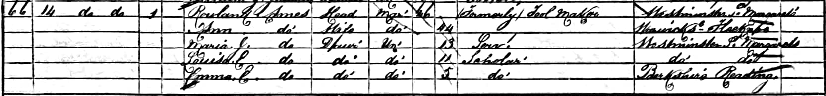 Rowland.Ames.14.Peacock.Square.Newington.Surrey.1861.UK.Census
