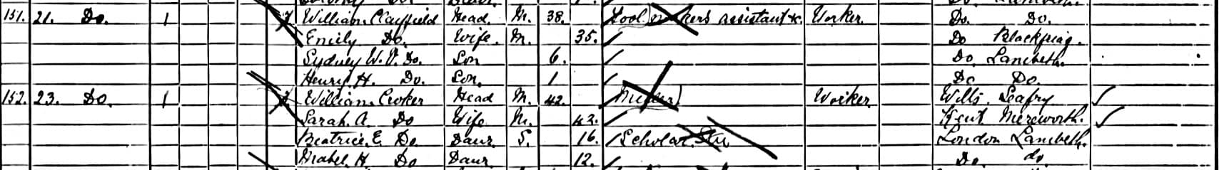 William.Clayfield.1901.UK.Census.21.York.Rd.Lambeth