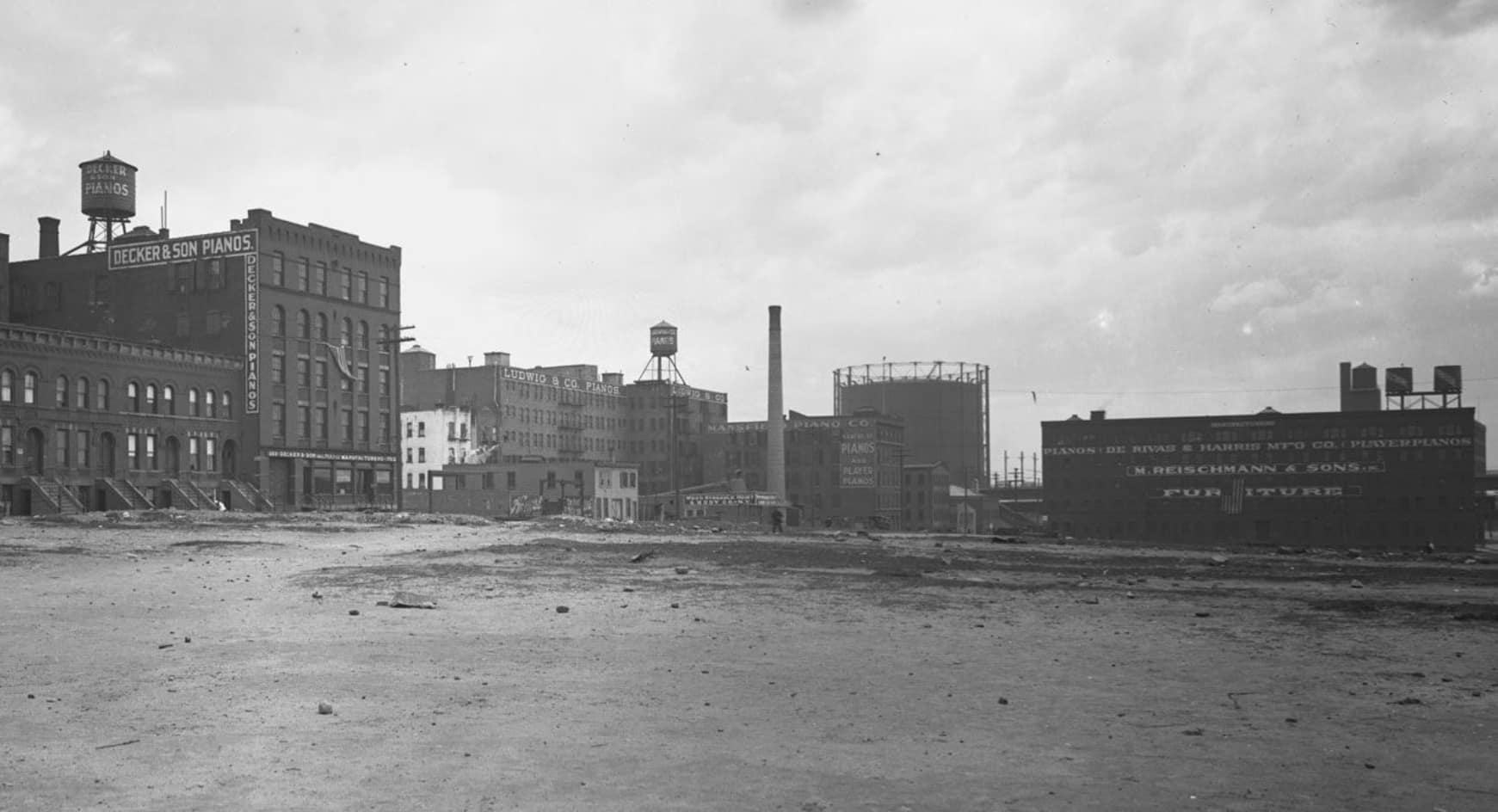 Multiple piano factories, including Decker & Son Ludwig & Co. De Rivas & Harris, and the Mansfield Piano Co. Bronx, undated ca. May 1917.