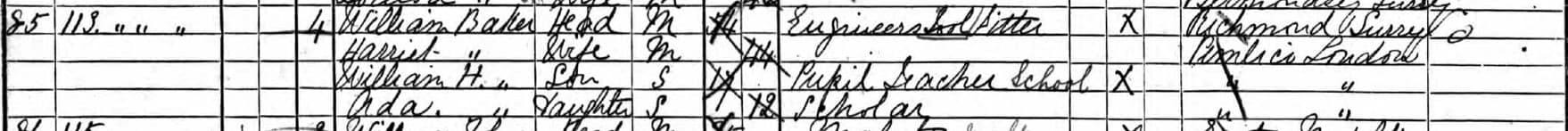William.Baker.113.South.Lambeth.Rd.Toolmaker.1891.UK.Census
