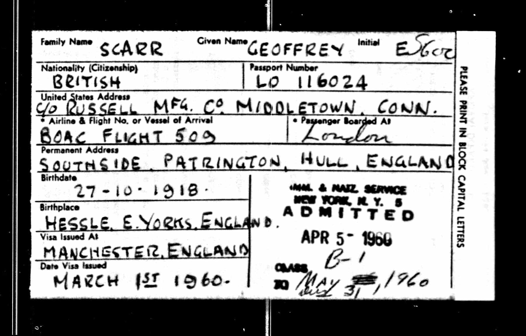G.E.Scarr.NY.Passenger.and.Crew.List.31.May.1960