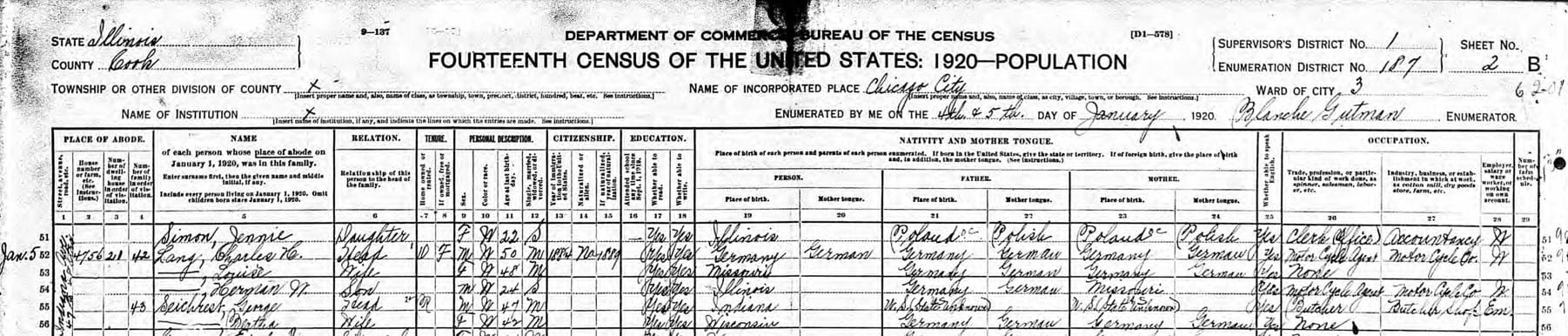 Carl.Hermann.Lang.1920.US.Census