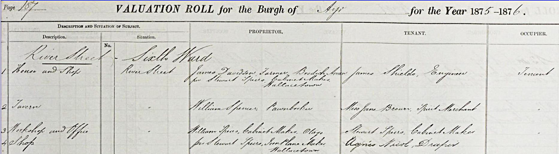 William.Spiers.1875.Valuation.Role.Ayr