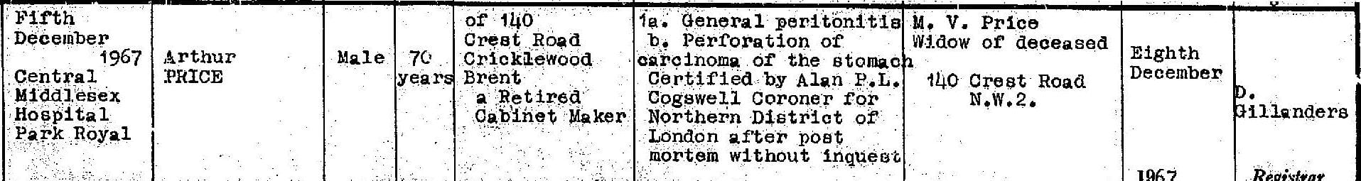Arthur.Price.death.cert.5.Dec.1967