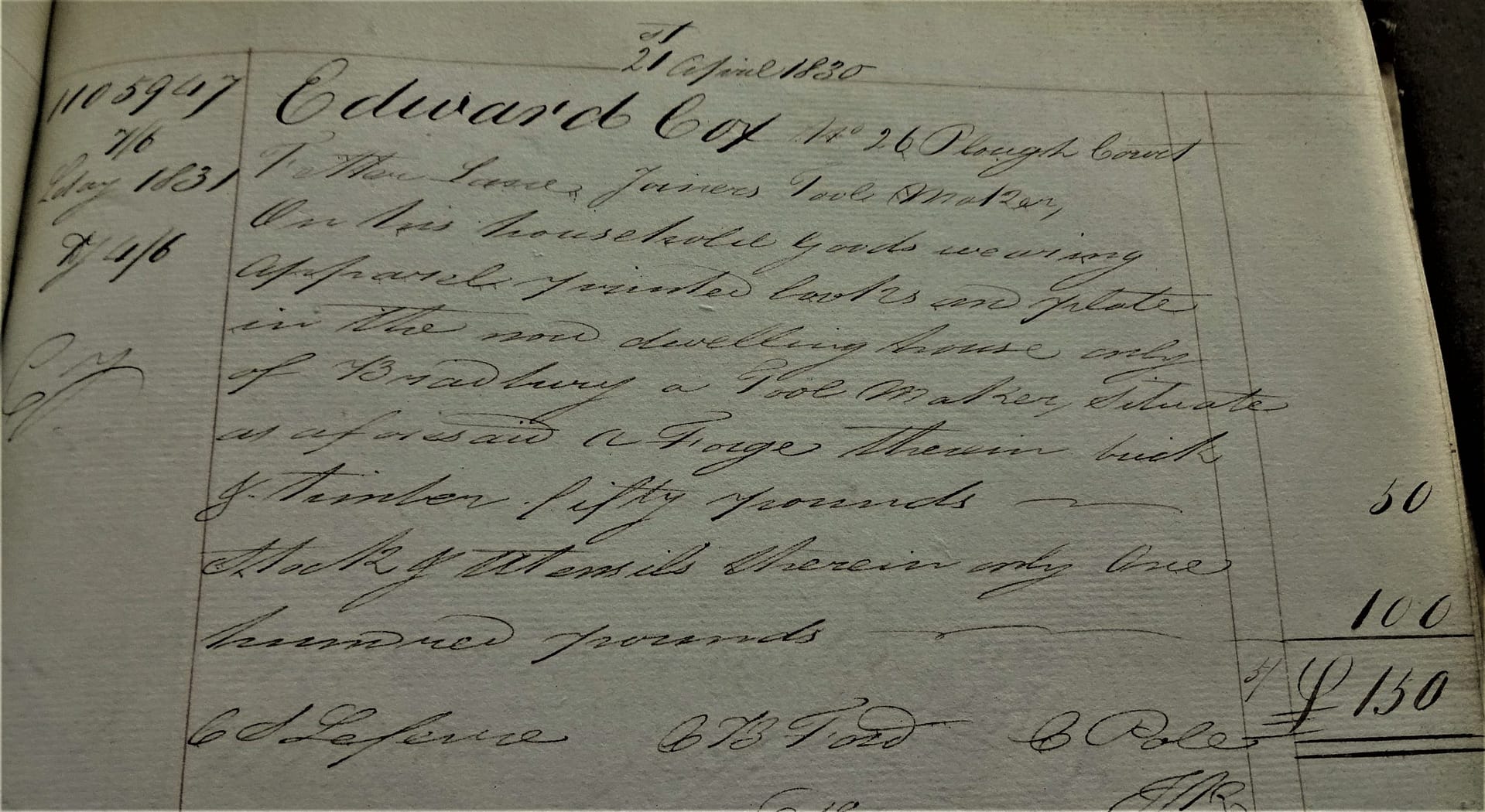 Edward.Cox.26.Plough.Ct.1831.Sun.Ins.