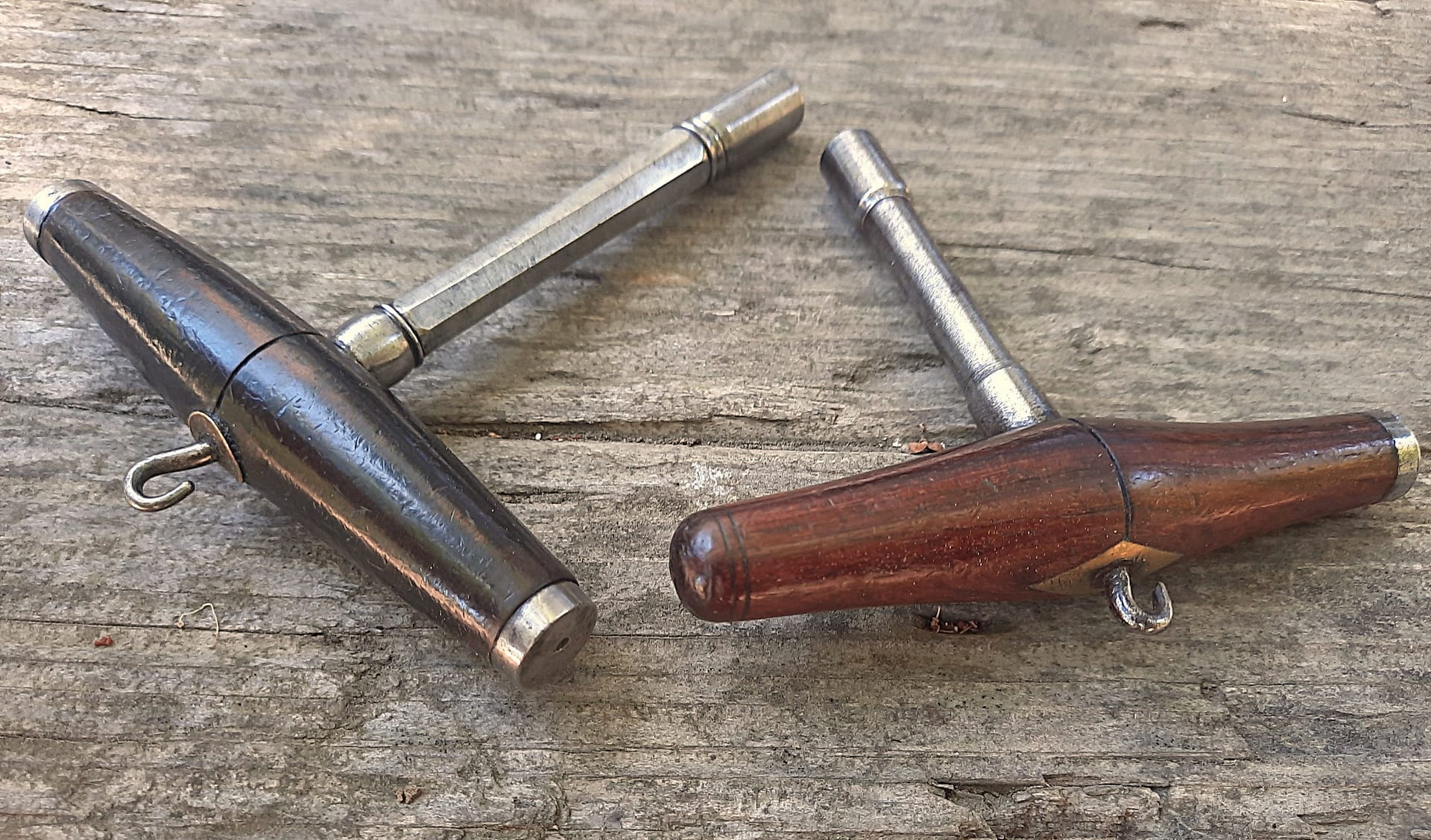 T.Hammers.with.string.hooks.and.wooden.handles