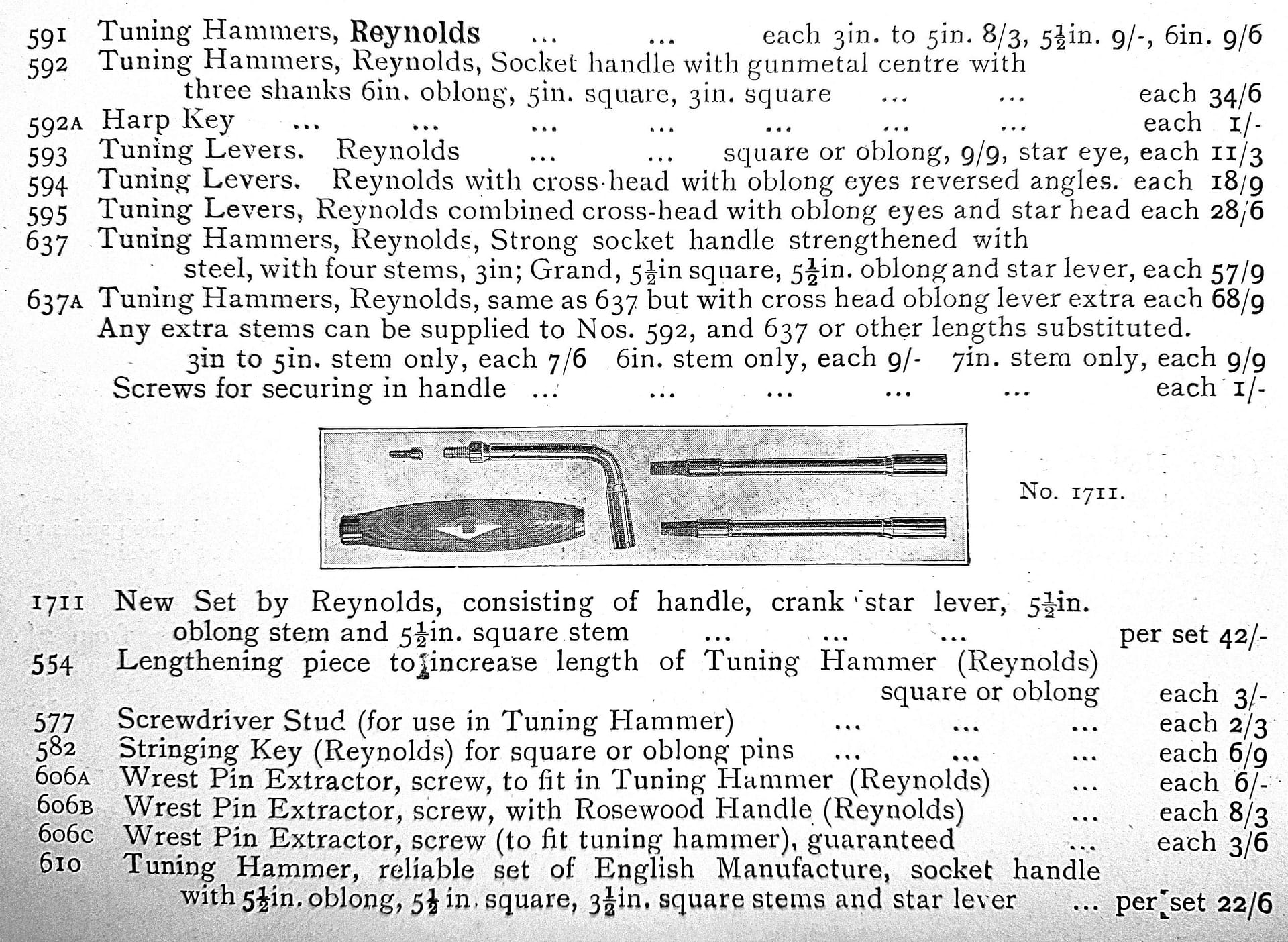 Goddard.Tuning.Hammers.Price.List.1920