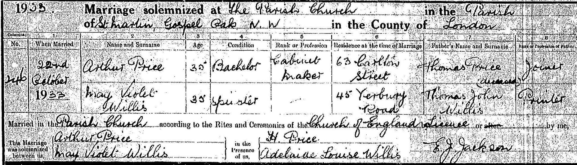 Arthur.Price.M.May.V.Willis.22.Oct.1933