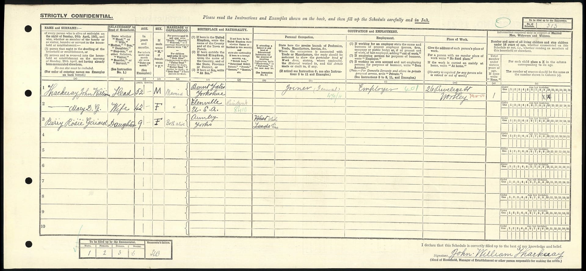 John.William.Thackeray.1921.UK.Census