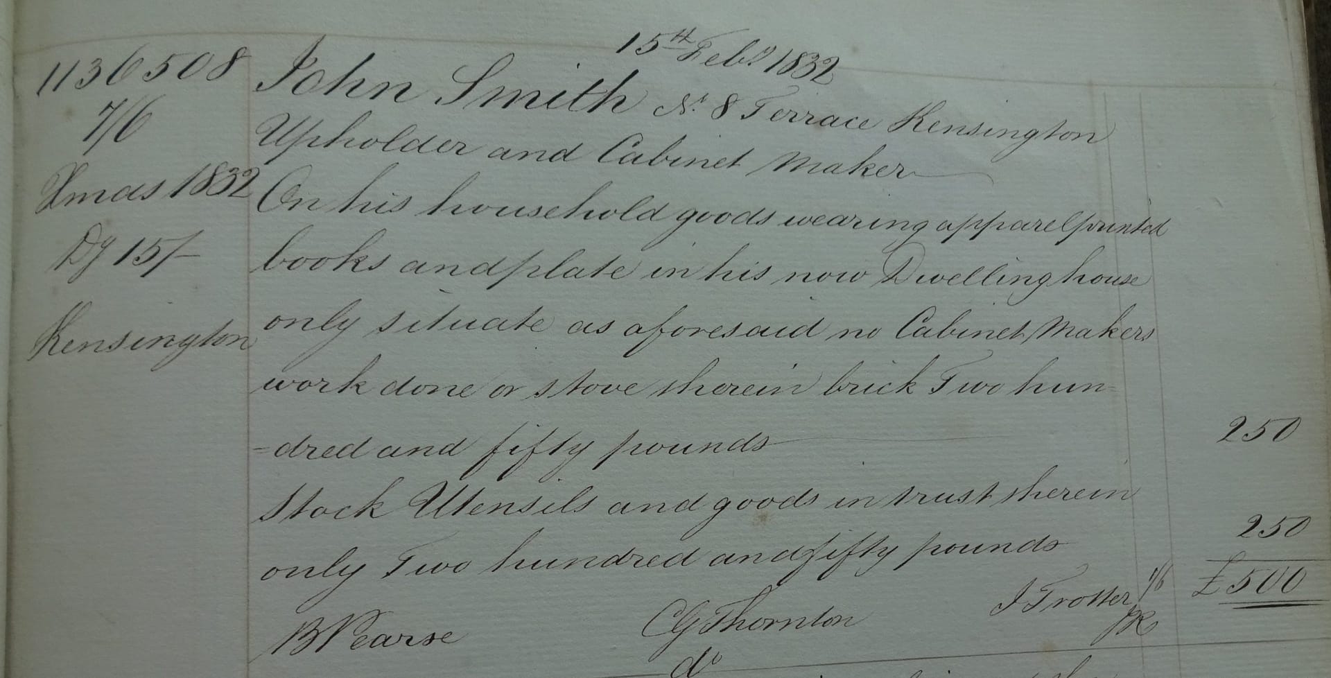 John.Smith.Cabinetmaker.Upholder.8.Terrace.Kensington.Sun.Insurance.1832