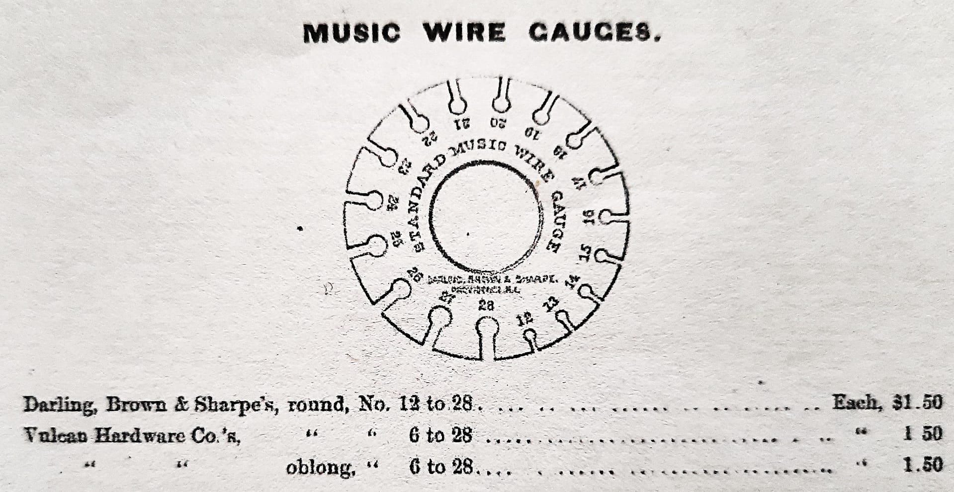 Darling.Brown.Sharpe.String.Gauge.1885.Catalogue