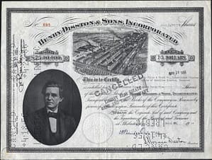 Disston.Stock.Certificate.1944.Worthpoint