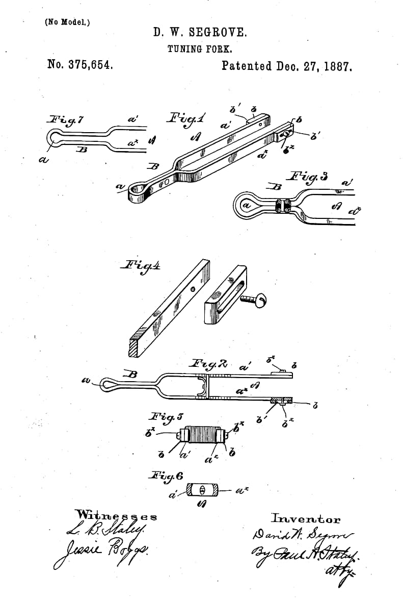 Segrove.Tuning.Fork.1887.Patent