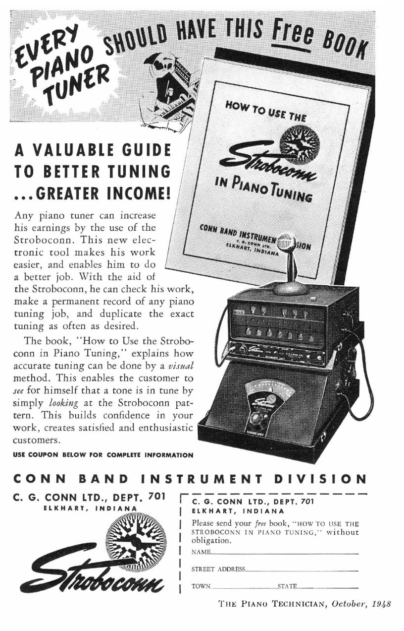 Conn.Strobotuner.Adv.The.Piano.Technician.Oct.1948