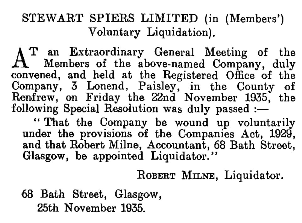 Spiers.Liquidation26.Nov.1935